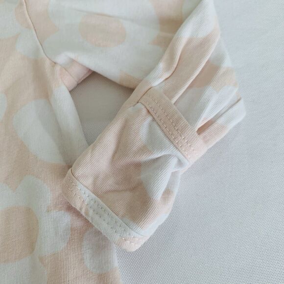 Mighty Goods Baby Girl Sleeper Gown Hat Newborn Foldable Cuff Pastel Pink Floral - Picture 5 of 8